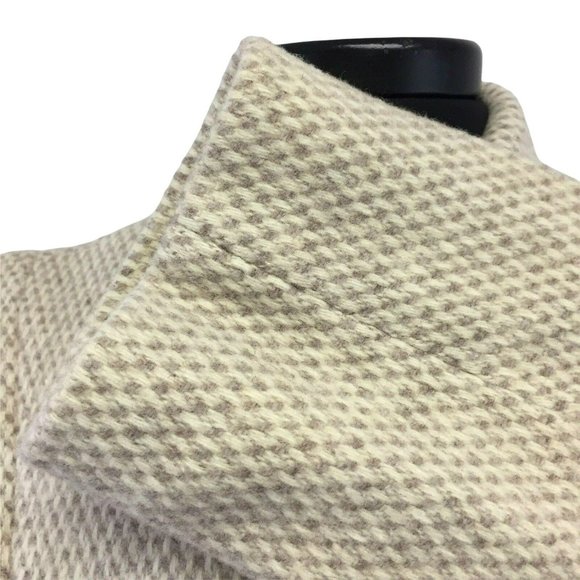 VTG Herman Kay Coat Jacket Womens Med Petite Tan Wool Blend 3 Button 2 Pockets - Picture 7 of 12